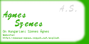 agnes szenes business card
